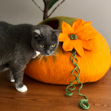 Load image into Gallery viewer, Pumpkin shape cat bed cat cave 