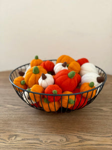 Felt Wool Decorative Pumpkins (18 pumpkins)