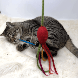 handmade wool cat teaser toy
