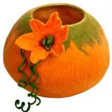 Load image into Gallery viewer, Orange Pumkin Halloween Wool Cat Cave Bed House Bagsymine