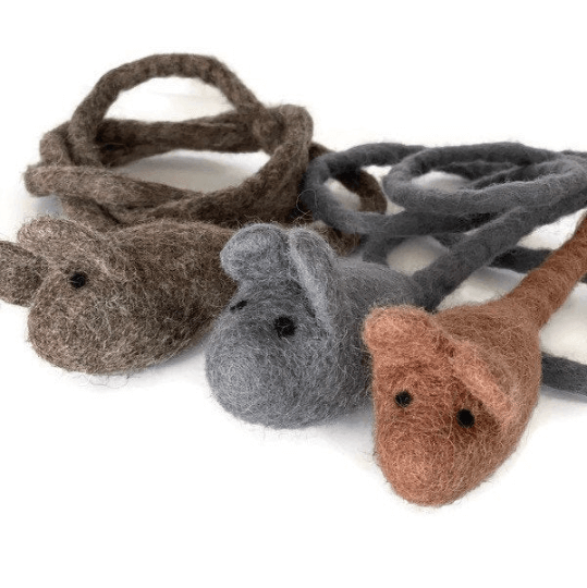 Feltcave Wool Cat Mouse Toys – 4-Pack Handmade Felt Mice Without Catnip for  Indoor Cats, Unique Cat Toys for Hours of Engaging Playtime Fun