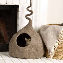 Load image into Gallery viewer, brown-wool-cat-house