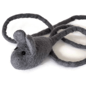 gray mouse wool toy for cats