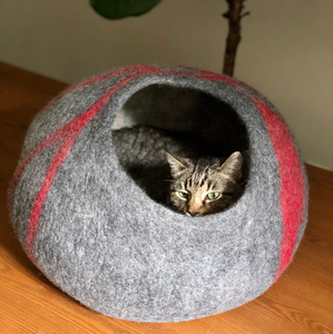 cat in wool cat house