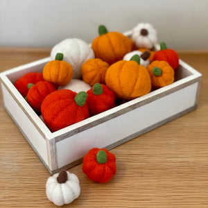 Felt Wool Decorative Pumpkins (18 pumpkins)