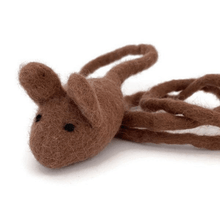 Load image into Gallery viewer, Brown mouse wool cat teaser